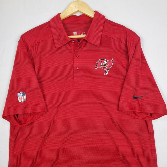 Tampa Bay Buccaneers Red NFL Men's Nike Dri-Fit Short Sleeve Polo Size Medium - Picture 7 of 15